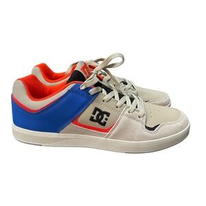 DC Shoes Mens Size 12 Cure Skate Shoe Cream Blue Orange Leather Suede Low Top